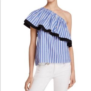 NWT Milly one shoulder striped top